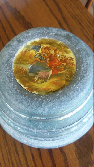 Musical Metal Powder Box - Victorian Decor