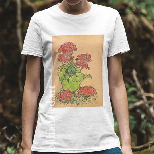 Geraniums | 1911 - Unisex Organic T-Shirt, Vintage Style Art T-Shirt