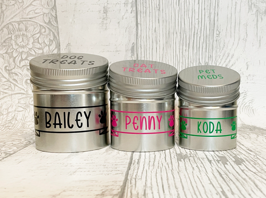 Personalised Dog & Cat Treat Tin. Dog Food Storage Jar. Custom Puppy Storage. Pet Medicine Christmas Present. Lover Gift