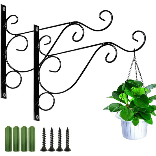 2 Piece Wall Mounted Plant Stand | Metal Hanging Planters | High resolution picture | cliparto wall bracket for balcony plants |