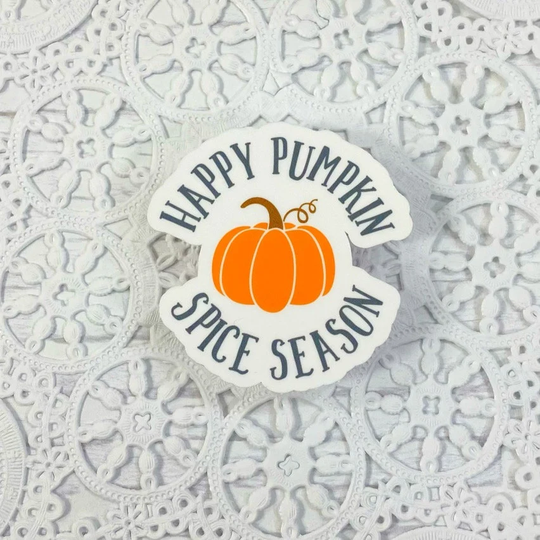 Happy Pumpkin Spice Season Vinyl Sticker | Decal Planners Laptop Card Making Scrapbooking Hydroflask Water Bottle