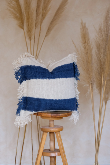 Organic Cotton Cushion Cover With Fringe - Maui