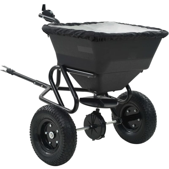 Vidaxl - Tow Behind Salt Spreader pvc and Steel 125x74x79 cm 45 l Black