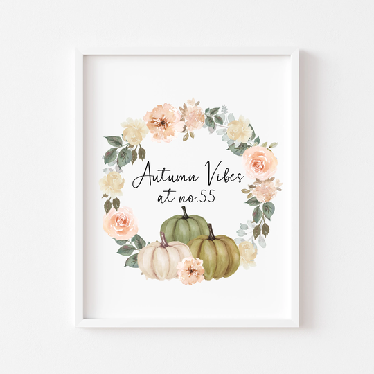 Autumn Print, Personalised Vibes At No. Unframed Print|Seasonal Decor|Fall Decor|Home Decor|Wall Art Prints|Autumn Vibes|Autumn Decor