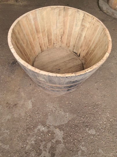 Extra Large 60cm Tall Oak Half Barrel - Tree Shrub Flower Garden Planter Pot Tub Container