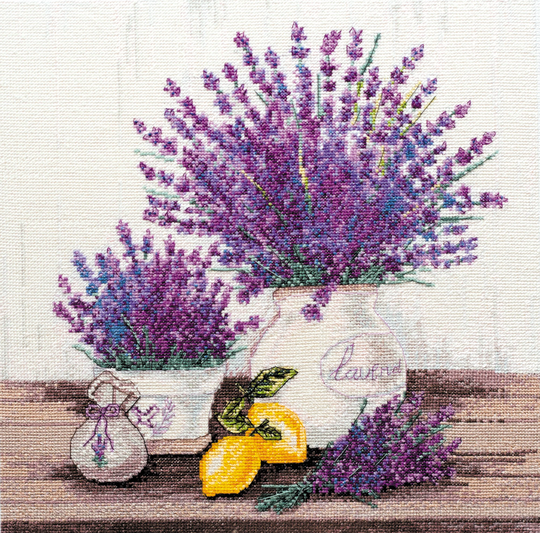 Purple Lavender Count Cross Stitch Kit Provence Style Embroidery Pattern, Hand Diy Kit, Needlepoint Abris4