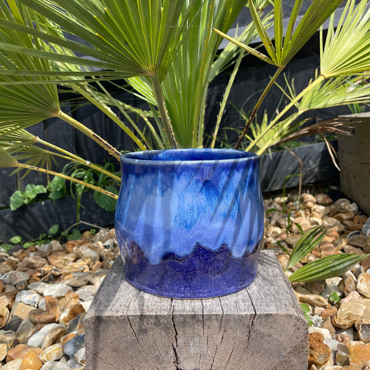 Purple Ceramic Planter, Plant Pot - Ready Made