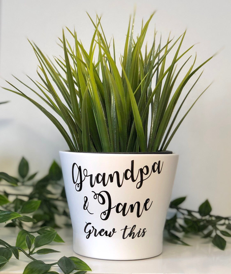Personalised Plant Pot Planter Grandpa & Me Grew This - Grandad Gift Grandfather Dad Daddy Fathers Day