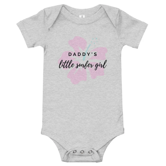 Daddy's Little Surfer Girl Baby Short Sleeve One Piece