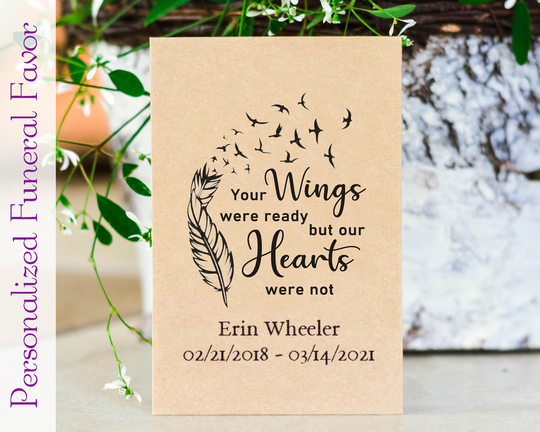 Angel Celebration Of Life, Memorial Seed Pack Favor, Funeral Wildflower Seeds, Loss Loved One, Berevement Gift
