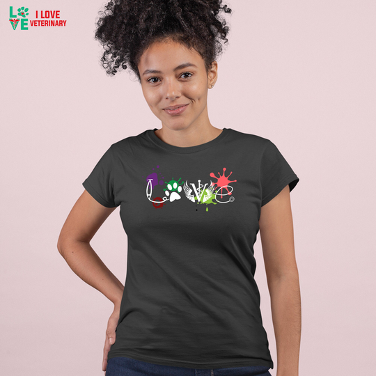 Veterinary - Love Medicine Woman's, Unisex T-Shirt, V-Neck, Veterinarian Gift, Vet Student Tech Gift, Dvm, Gift For
