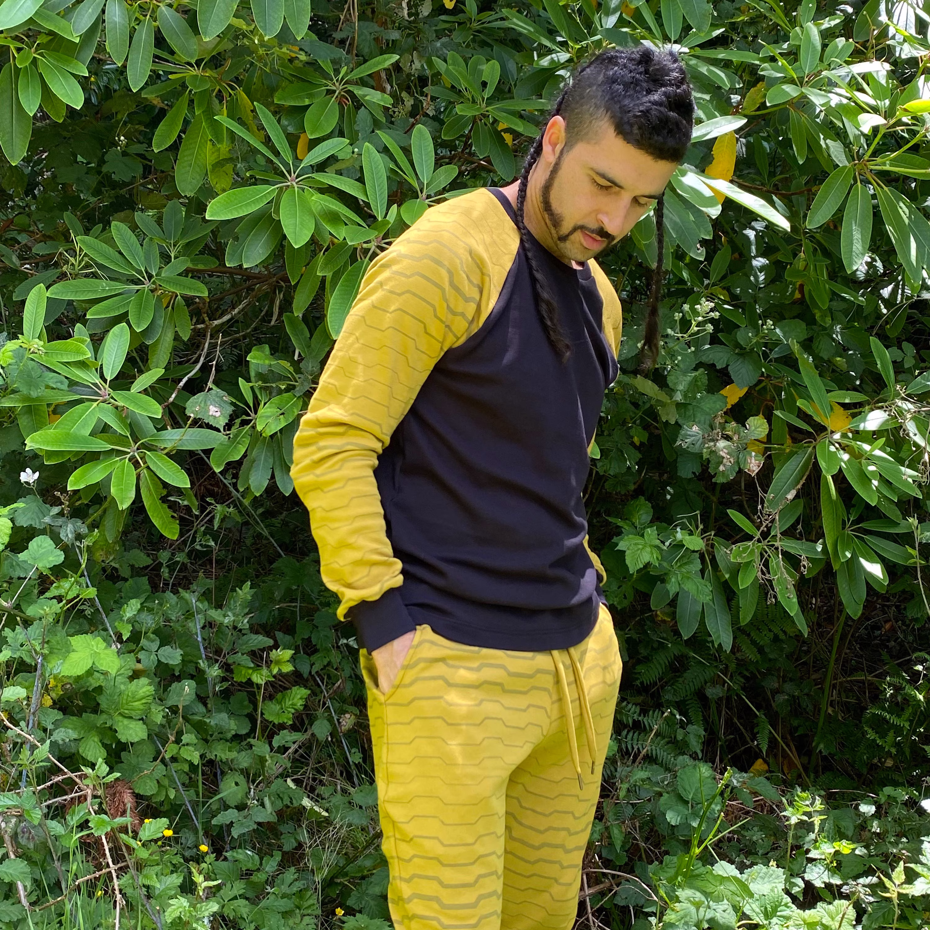 Vortex Long Sleeve - Organic Cotton Unisex Sahara & Black