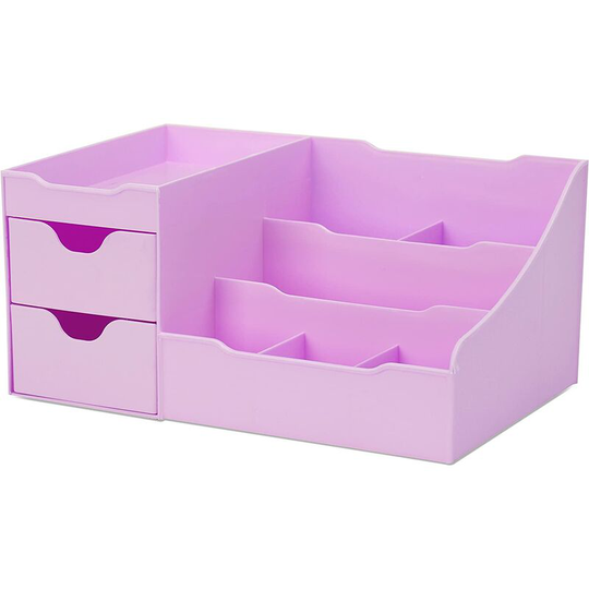 Makeup Organizers with Drawers - Chic Countertop Storage for Cosmetics - Stylish Vanity Holder for Eyeshadow, Lotion, Nail Polish (Purple) Bedroom
