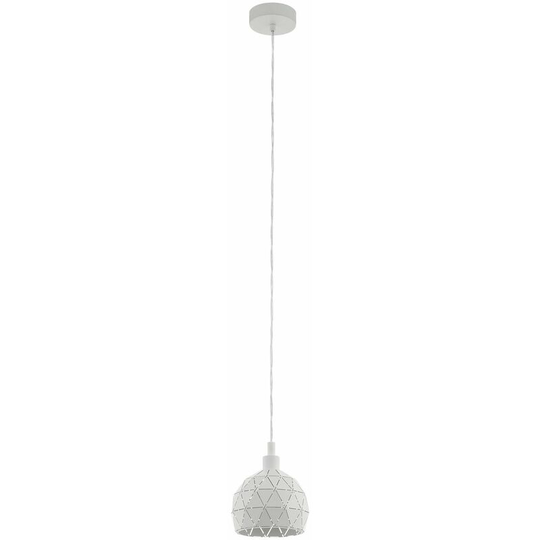 Loops - Pendant Light Colour White Powder Coated Steel Faceted Shade Bulb E14 1x40W