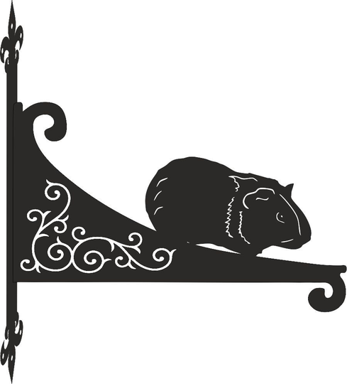 Guinea Pig Ornamental Scroll Hanging Bracket