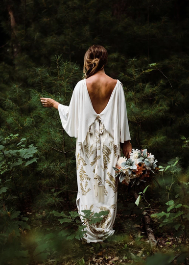 The Gown || Organic Wedding Dress, Bohemian Bride, Free Spirit, Wanderlust Natural Organic Wedding, Gold By Simka Sol®
