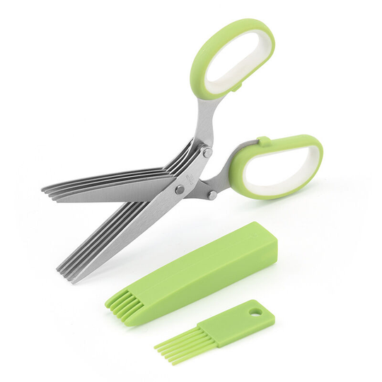 Heguyey - Multi-purpose kitchen scissors with 5 blades, herb scissors made of stainless steel