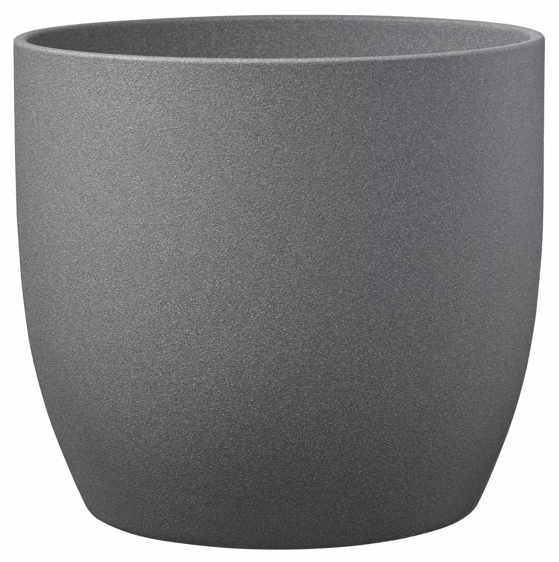 Basel Stone Ceramic Pot Dark Grey | 19cm - Fast & Free UK Delivery