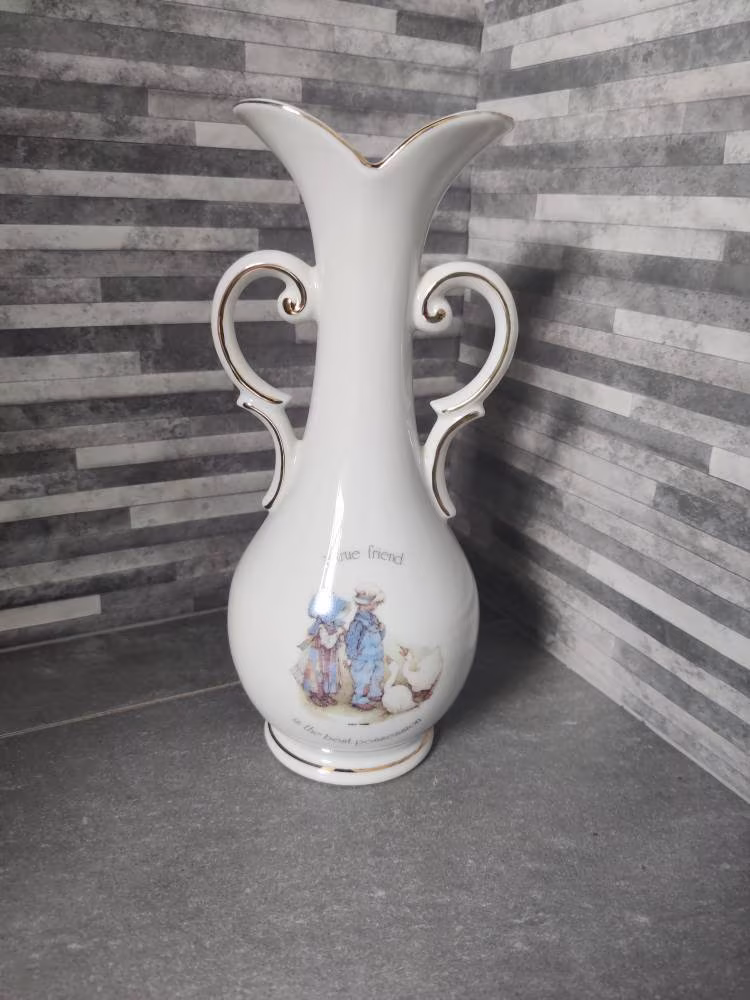 Holly Hobbie China Twin Handled Vase, Plant Pot/Flower Jardinière