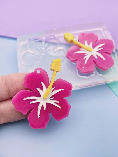 3.6 cm Hibiscus Flower Dangle Earring Mold Tropical Flower Earring