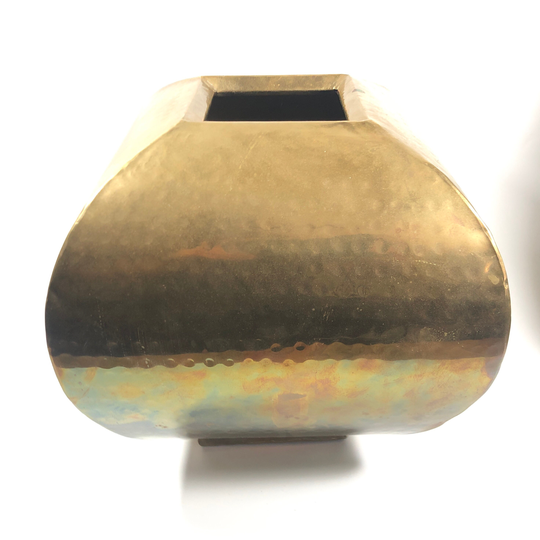 Vintage 70S Hand Hammered Brass Planter
