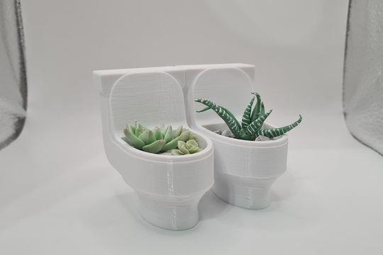 Mini Toilet Bowl Planter - 3D Printed. Plant Not Included