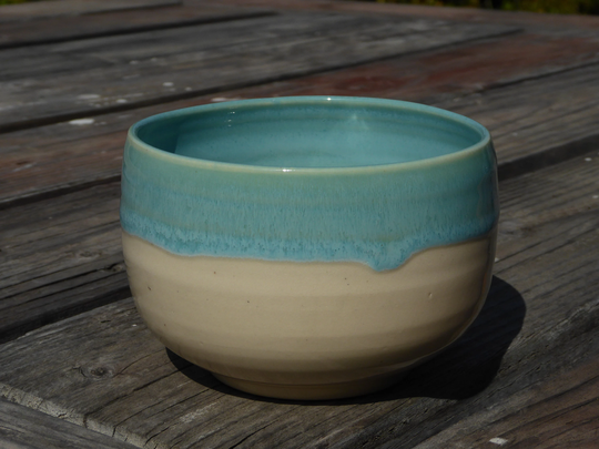 Turquoise Tranquility Teabowl Tea Bowl, Matcha Fruit Cereal Handmade in Ca