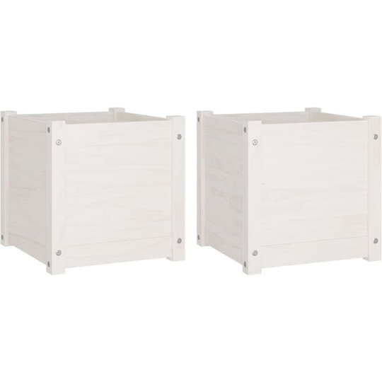 Vidaxl - Garden Planters 2 pcs White 40x40x40 cm Solid Pinewood White