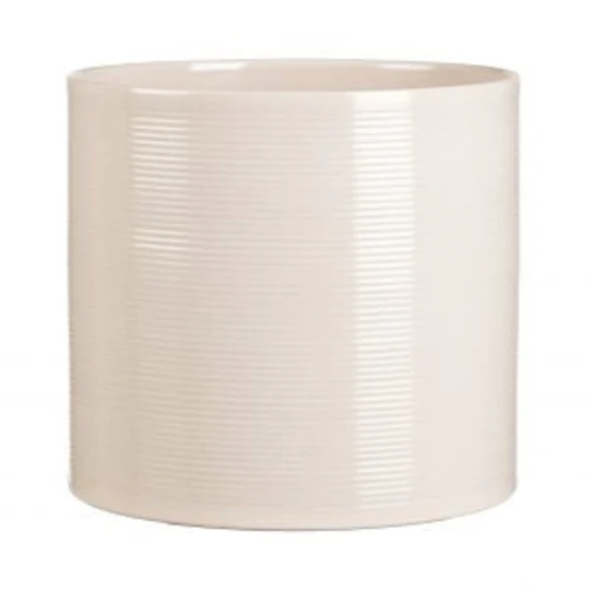 Beige Ribbed Cylindrical Ceramic Planter/House Plant Pot Various Sizes 10cm-33cm