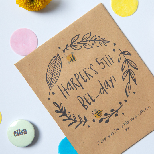 10 Wildflower Seed Packet Birthday Party Favours