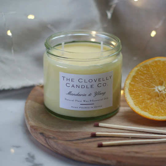 Mandarin & Ylang Scented Aromatherapy Soy Wax Vegan Candle