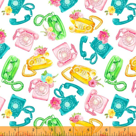 Between Friends, Phone A Friend, White, Shannon Christensen, Windham Fabrics, 52677-2