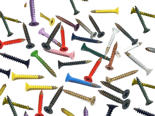 4.0x30mm Pz2 Coloured Powder Coated Screws - Painted Screws, Fixings, Fasteners, Colour Matched Mounting Diy