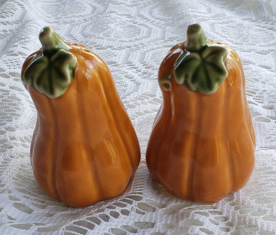 Vintage Orange Pumpkin Salt & Pepper Shakers