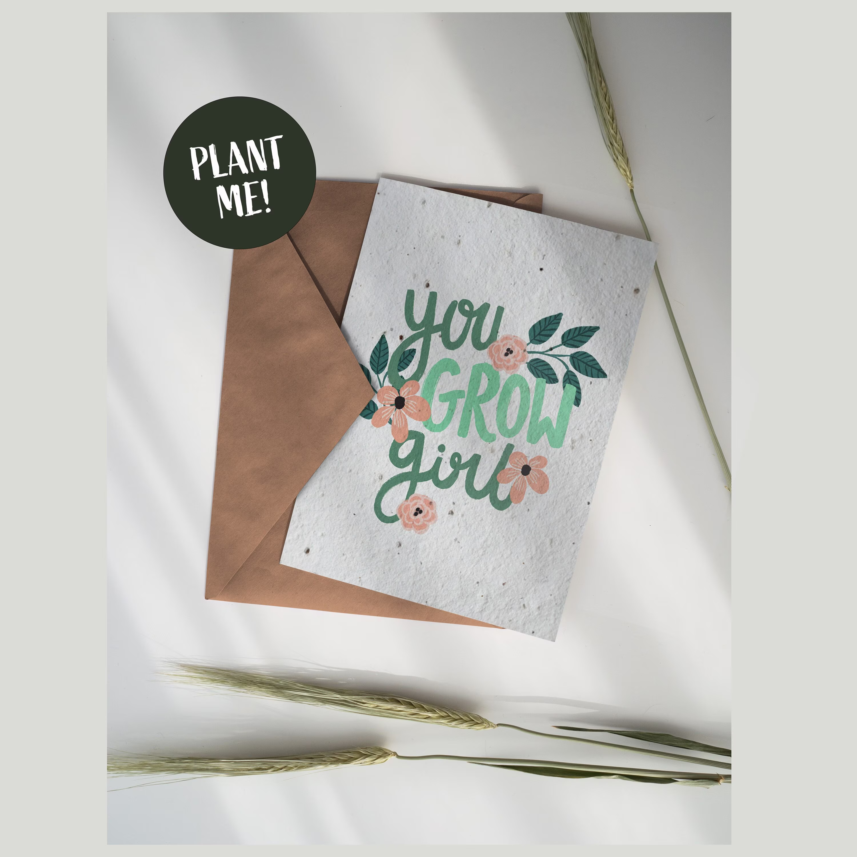 You Grow Girl Plantable Card