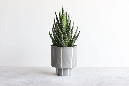 Pinstripe Planter - Storm