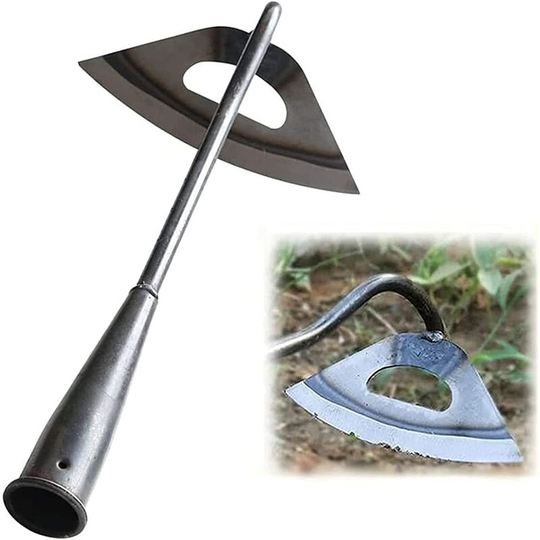 Set of 2 Hardened Steel Hollow Hoes Loosen Soil Garden Plant Rake Weeding Planting Vegetable Weeding