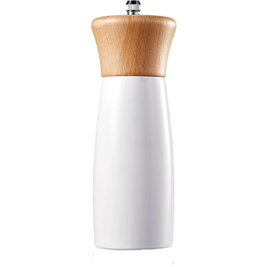 Fvbjd - Wooden Salt and Pepper Grinder Set, Elegant Lighthouse Sea Salt Grinder and Black Pepper Mill White