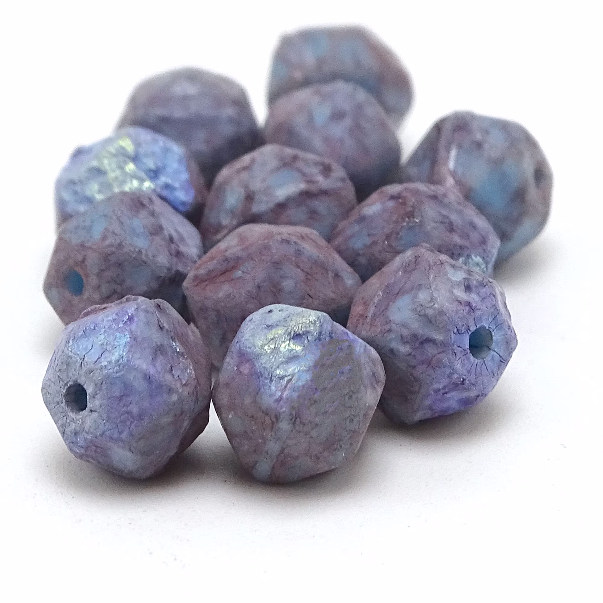 English Cut Matte Powder Blue Czech Glass Beads8mm20 Pcs. | 43-58-01