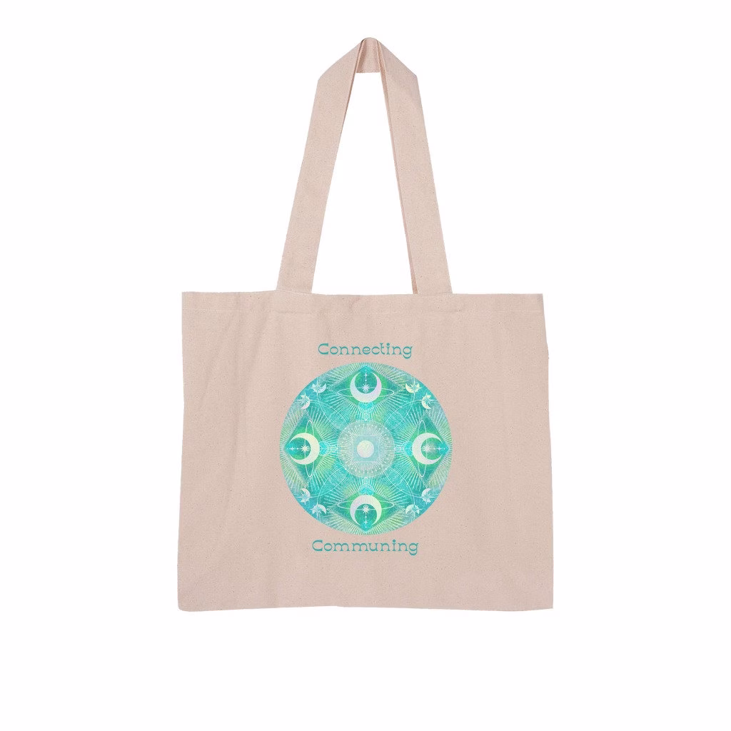 Celestial Lemurian Moon Large Organic Tote Bag Spirit Of Lemuria