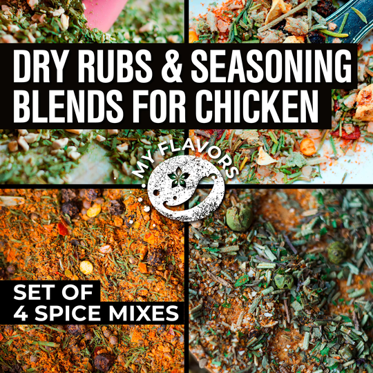 Dry Rubs & Seasoning Blends For Chicken - 4 Spices Set Meat Grilling Gifts