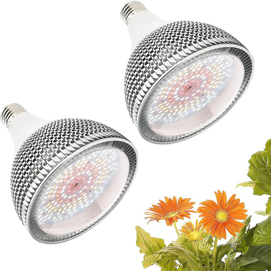 150W led Grow Light Bulb, 200 LEDs Full Spectrum led Plant Light, E27 Horticultural Lamp Daylight White Lamp for Indoor Plants, Gardening, 2 Pack