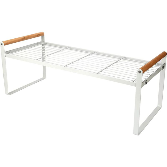 Gdrhvfd - Stackable Multi-Function Storage Rack for Kitchen Counter, Cupboard, Pantry, Metal Spice Rack for Dishes, Plates, Seasoning Bottles (White)