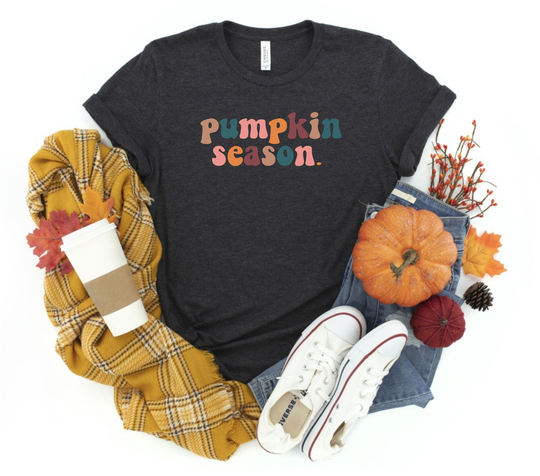 Fall Shirts - Pumpkin Season Shirt Graphic Tee Tshirt Retro Cute For Women