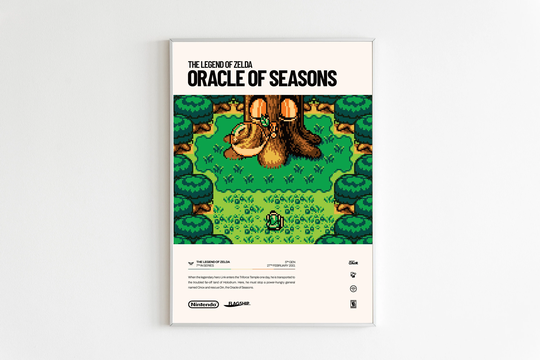 The Legend Of Zelda Oracle Seasons | 2001 For Game Boy - Video Poster Art, Minimalist Design, Nintendo