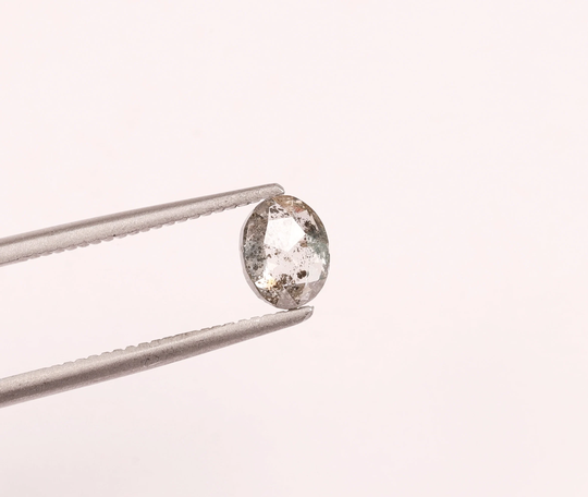 0.50 Ct Salt & Pepper 5.70 X 4.40 Mm Oval Shape Diamond Natural Loose Beautiful Cut For Engagement Wedding Ring Grey Color, V5