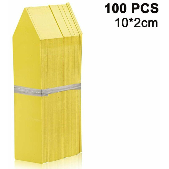 100 Packs Plant Tags Stake Tags Plastic Gardening Tags Nursery Tags for Flower Vegetable Seedling Seed Yellow