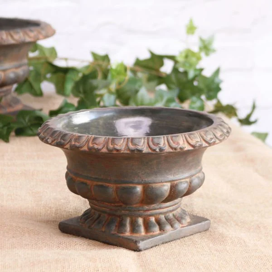 Vintage Style French Urn Cement Pot 12cm Outdoor Planter Garden