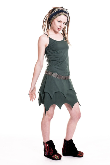 Organic Cotton Pixie Dress in Forest Green