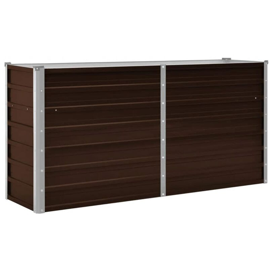 Garden Raised Bed Brown 160x40x77 cm Galvanised Steel - Brown